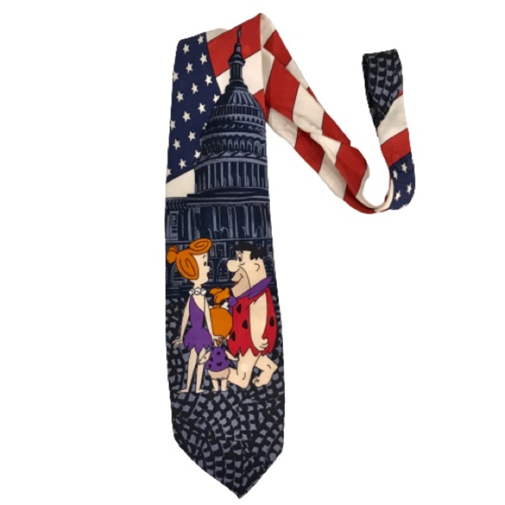 Vintage 90s The Flintstones novelty print tie